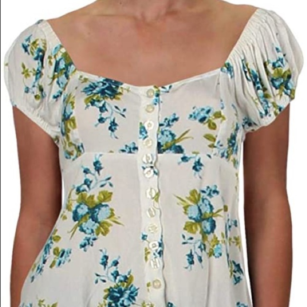 Free People Women's Close to You Floral Blouse, Size XSmall xs ivory